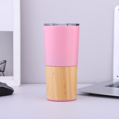 20 Oz. Bamboo Base Vacuum Insulated Tumbler