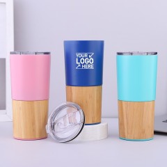 20 Oz. Bamboo Base Vacuum Insulated Tumbler