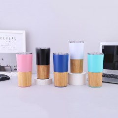 20 Oz. Bamboo Base Vacuum Insulated Tumbler