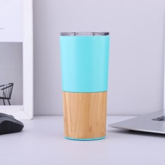 20 Oz. Bamboo Base Vacuum Insulated Tumbler