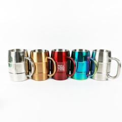Solid Color Stainless Steel Barrel Beer Mug with Handle