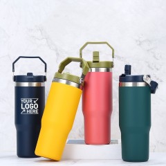 20oz/30oz Stainless Steel Thermal Insulation Coffee Cup with Handle Lid