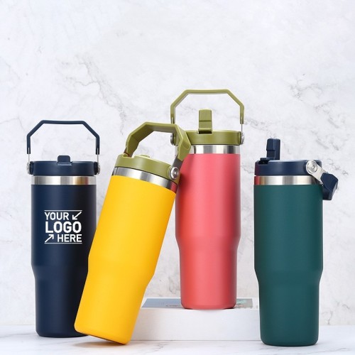 20oz/30oz Stainless Steel Thermal Insulation Coffee Cup with Handle Lid