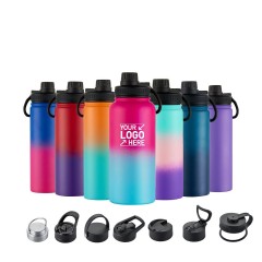 Large Capacity 18oz/22oz/32oz Vacuum Insulated Stainless-Steel Sports Water Bottle