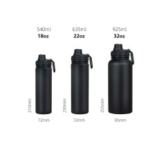 Large Capacity 18oz/22oz/32oz Vacuum Insulated Stainless-Steel Sports Water Bottle