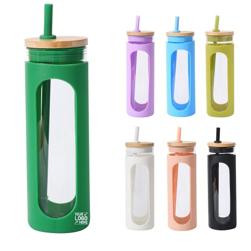 20oz Glass Water Tumble with Straw