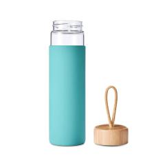 350ml/500ml/550ml Glass Bottle with Bamboo Lid and Silicone Sleeve