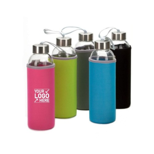 280ml/360ml/550ml Borosilicate Glass Water Bottle with Neoprene Cover