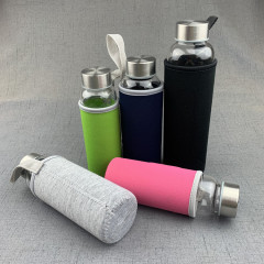 280ml/360ml/550ml Borosilicate Glass Water Bottle with Neoprene Cover