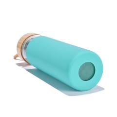 350ml/500ml/550ml Glass Bottle with Bamboo Lid and Silicone Sleeve