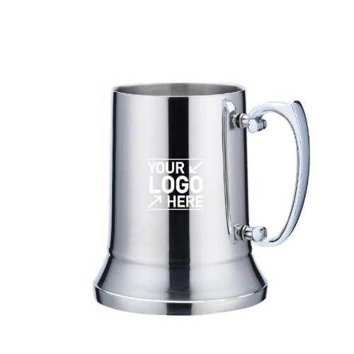 350ml/500ml Double Wall Stainless Steel Beer Mug with Handle