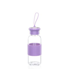 360ml Glass Water Bottle with Silicone Sleeve and Handle