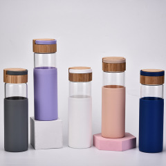 Glass Water Bottle with Silicone Sleeve