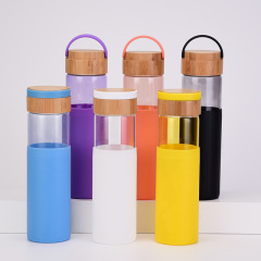 Glass Water Bottle with Silicone Sleeve
