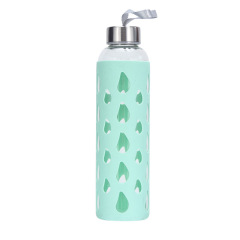 High-strength Glass Water Bottle with Stainless Steel Lid