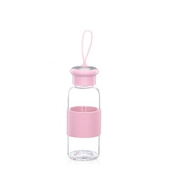 360ml Glass Water Bottle with Silicone Sleeve and Handle