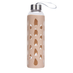 High-strength Glass Water Bottle with Stainless Steel Lid