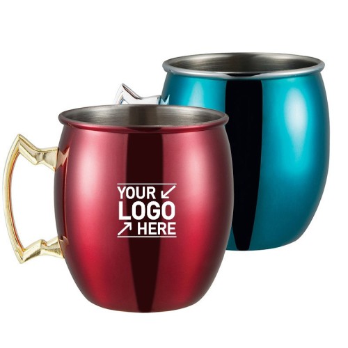 Copper Coated Stainless Steel Moscow Mule Cup w/ Handle