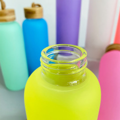 20oz/600ml Thermal Sublimation Colored Glassl Tumbler with Bamboo Lid