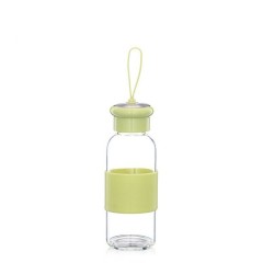 360ml Glass Water Bottle with Silicone Sleeve and Handle