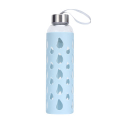 High-strength Glass Water Bottle with Stainless Steel Lid