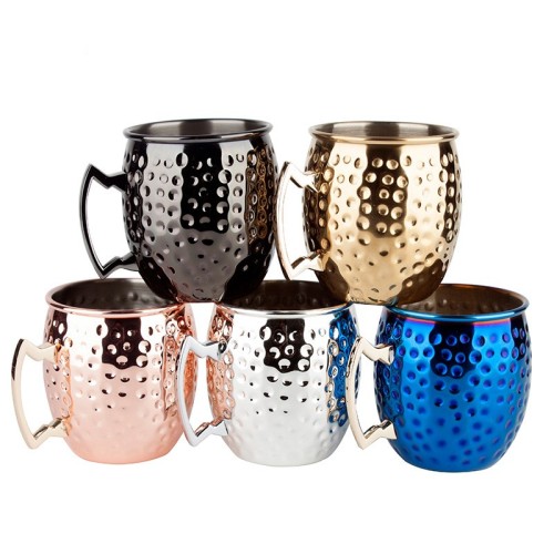 Copper Coated Stainless Steel Moscow Mule Cup w/ Handle