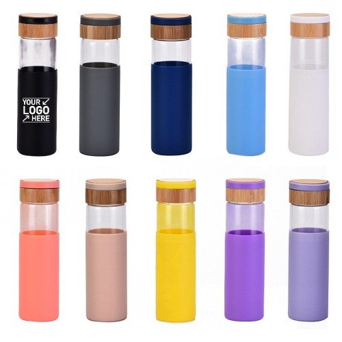 Glass Water Bottle with Silicone Sleeve