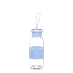 360ml Glass Water Bottle with Silicone Sleeve and Handle