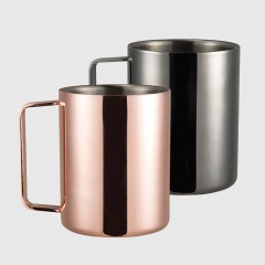 500ml Copper Coated Stainless Steel Wine Mug,Beer Mug with Handle