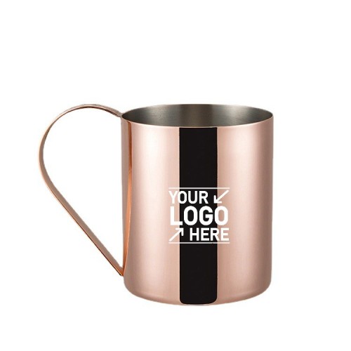 350ml/11.6oz 304 Stainless Steel Copper Plated Wine Mug,Coffee Mug
