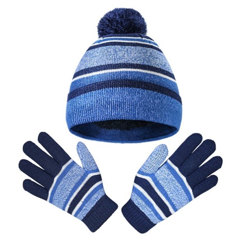 Kids Hat Scarf Gloves Toddler Winter Knit 2 Set