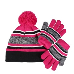 Kids Hat Scarf Gloves Toddler Winter Knit 2 Set
