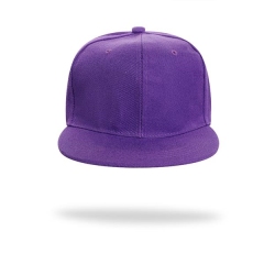Structured 6 Panel Custom Flat Bill Caps w/ Plastic Snapback
