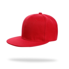 Structured 6 Panel Custom Flat Bill Caps w/ Plastic Snapback