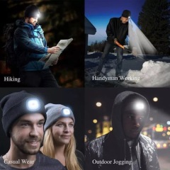 Led Headlamp Cap Winter Lighted Hat Flashlight Gifts