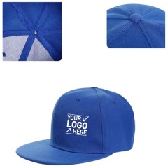 Structured 6 Panel Custom Flat Bill Caps w/ Plastic Snapback