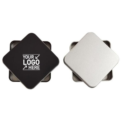 Plated Round Edge Metal Rectangular Tin Box Container