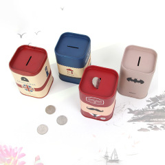 Customized Printing Square Tinplate Coin Box