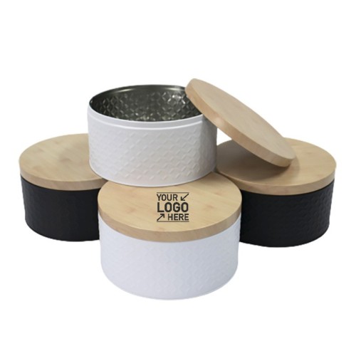 Tinplate Box with Wood Lid