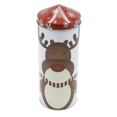 Christmas Cylindrical Tinplate Jar