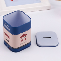 Customized Printing Square Tinplate Coin Box