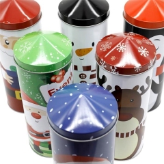 Christmas Cylindrical Tinplate Jar