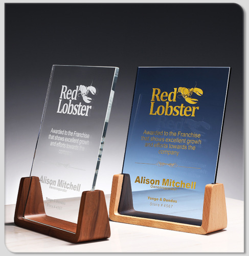 Wood Base with Crystal Awards