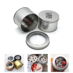 Round Candy Window Tin Box