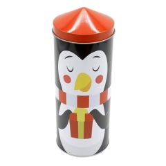Christmas Cylindrical Tinplate Jar