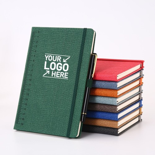 Fabric Feeling Business Notebook with Pen Loop