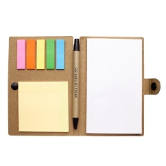 Button Kraft Paper Notepad With Pen