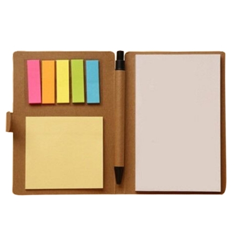 Eco Mini Notebook with Ballpen and Flags