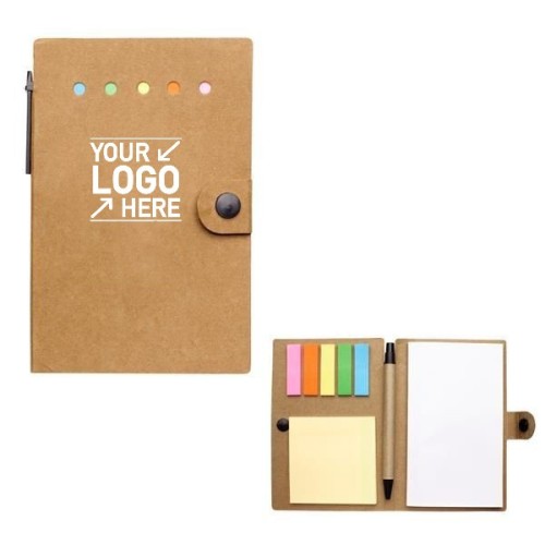 Button Kraft Paper Notepad With Pen