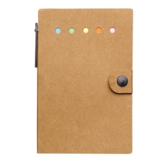 Button Kraft Paper Notepad With Pen